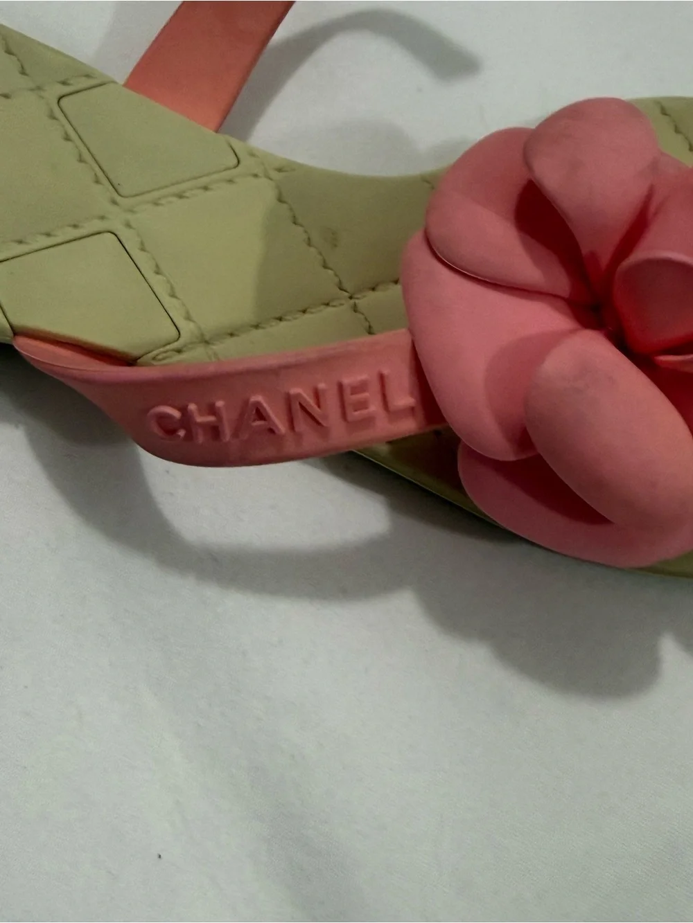 CHANEL Camellia Jelly Thong Sandals Pink EU 37 Repair / Crafts / Parts